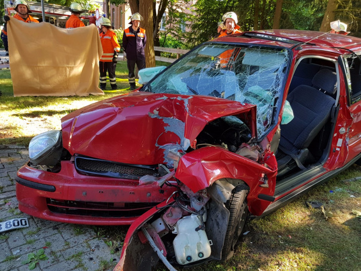 Ein Notarzt und die Teams zweier Rettungswagen konnten dem Fahrer nicht mehr helfen. Foto: Carsten Schaffhauser, Kreisfeuerwehrpressestelle