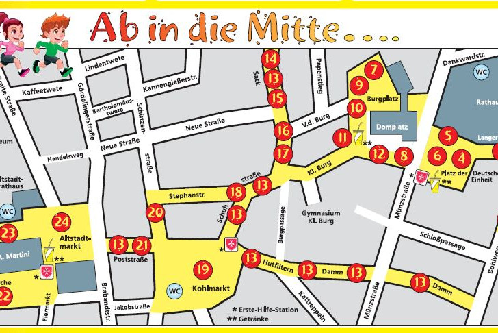 Hier ist am Sonntag die Spielemeile. Karte: Stadt Braunschweig