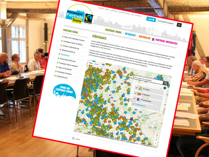 Wolfenbüttel soll eine Fairtrade-Town werden. Eine Karte im Internet zeigt an, wer schon dabei ist. Foto: Werner Heise / Screenshot: https://www.fairtrade-towns.de/fairtrade-towns/staedtekarte/