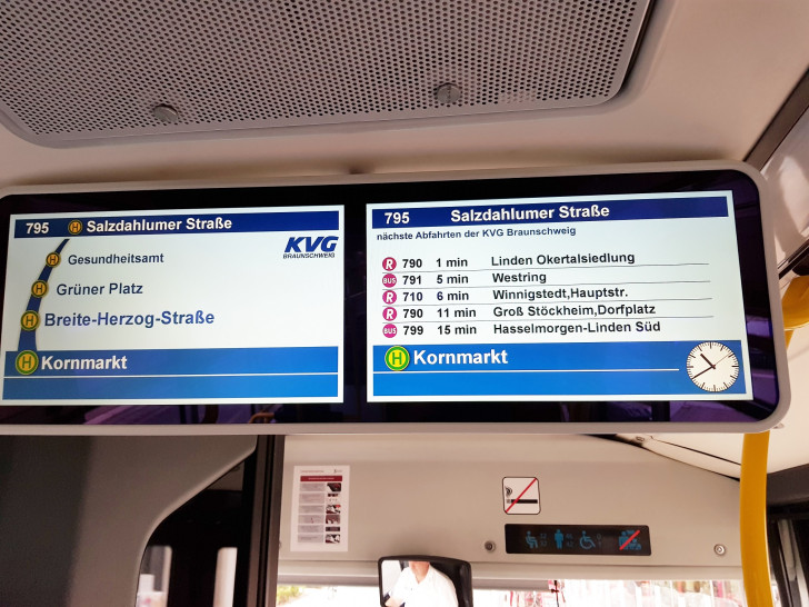 Ab jetzt sind die KVG-Busse mit TFT-Monitoren ausgestattet. Foto: KVG