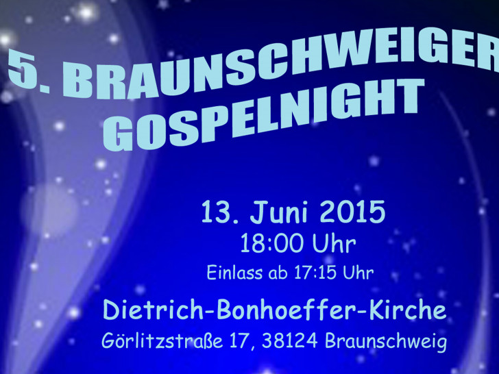  Am Samstag den 13. Juni 2015 findet die 5. Braunschweiger Gospelnight in BS-Melverode statt. Foto: Gospelchor-Braunschweig