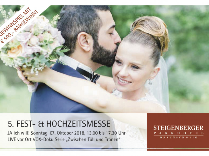 Das Steigenberger Parkhotel Braunschweig lädt zu seiner 5. Fest- und Hochzeitsmesse "JA ICH WILL" am 7. Oktober. Quelle: www.dianafrohmueller.com, Steigenberger Hochzeitspaar 2016, ERCAN loves MEL, Instagram mel____belle