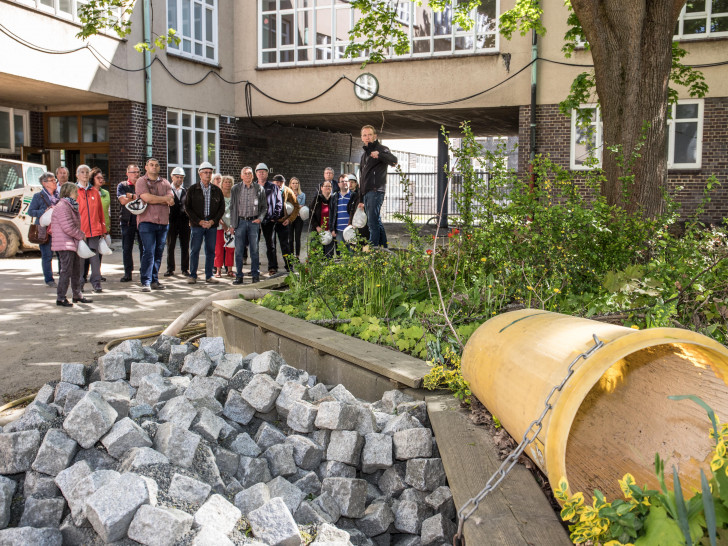 Beim Tag der Städtebauförderung konnten Interessierte einen Blick hinter die Bauzäune von Rathaus und Kulturmarktplatz werfen. Foto: Stadt Goslar