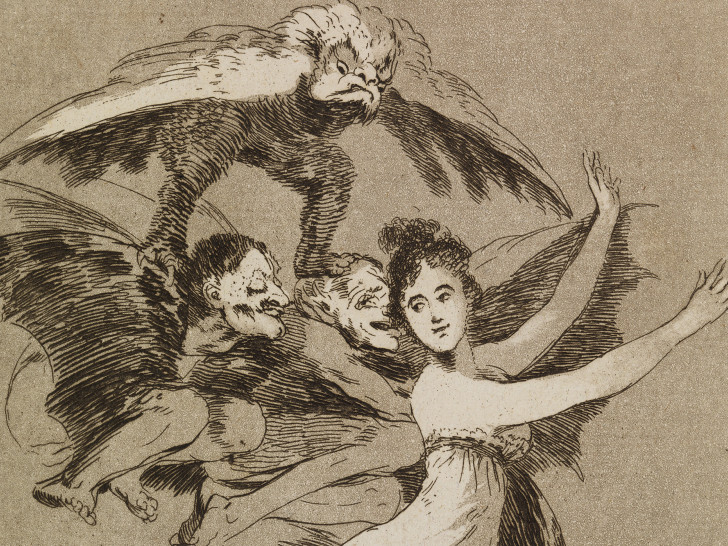  Zweiter Teil von Goyas „Caprichos“ als Sonderschau ab dem 22. November im Raum „Kunst auf Papier“. Los Caprichos, Nr. 72 No te escaparás. (Du wirst nicht entkommen), 1797 -1798, Radierung und Aquatinta, Foto: C. Cordes, Herzog Anton Ulrich-Museum