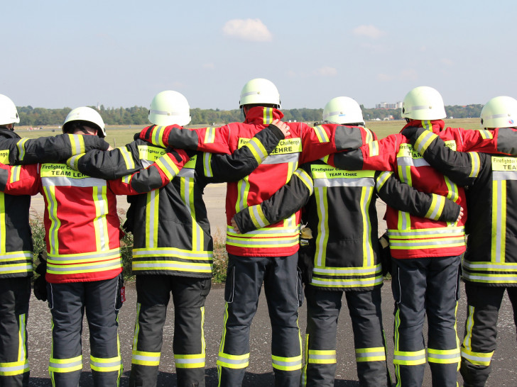 Das Firefighter Combat Challenge Team Lehre. Foto: Frank Müller