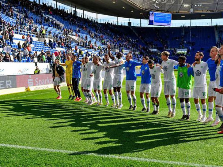 Kurs auf Europa: Der VfL Wolfsburg feiert ein 4:1 bei der TSG. Foto: imago/Jan Huebner
