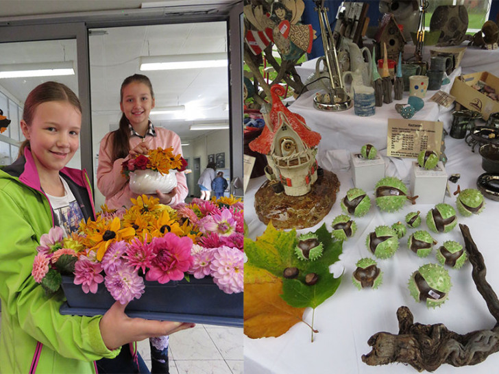 Keramik und Blumen zum Raabetag 2018. Fotos: GS Wilhelm-Raabe-Schule