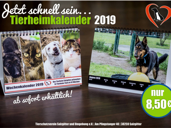 Der Tierheimkalender 2019, jetzt erhältlich. Foto: Tierheim Salzgitter