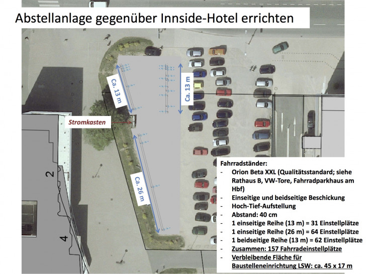 In der Nähe des Hauptbahnhofes gibt es neue Fahrradstellplätze
