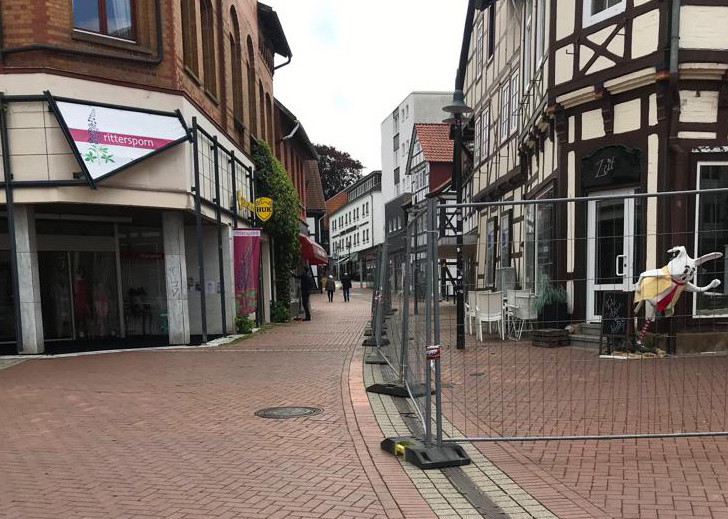 Nach dem Brand am Klesmerplatz ist die Marktstraße wieder freigegeben. Foto: Stadt Salzgitter