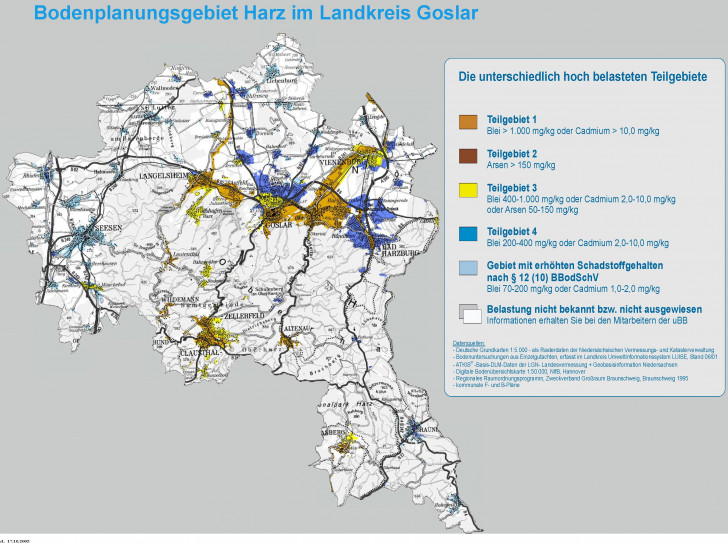 Diese Karte zeigt die unterschiedlichen Belastungsgrade. Grafik: Landkreis Goslar