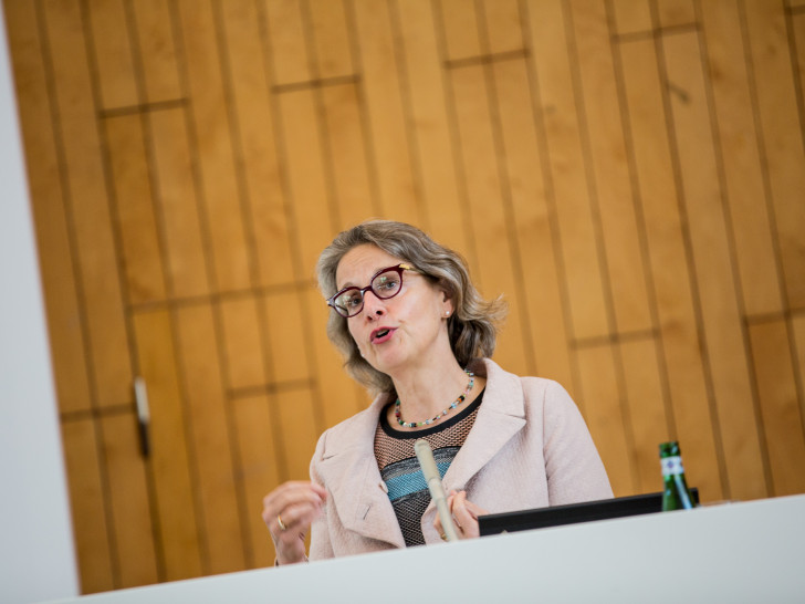 Prof. Ursula M. Staudinger sprach unter anderem über die Chancen, die der demografische Wandel für Wirtschaft und Gesellschaft bietet. Foto: Braunschweig Zukunft GmbH / Marek Kruszewski