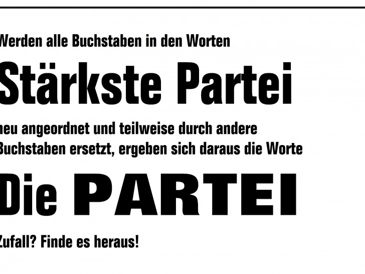 Flyer: Die PARTEI Kreisverband Wolfenbüttel