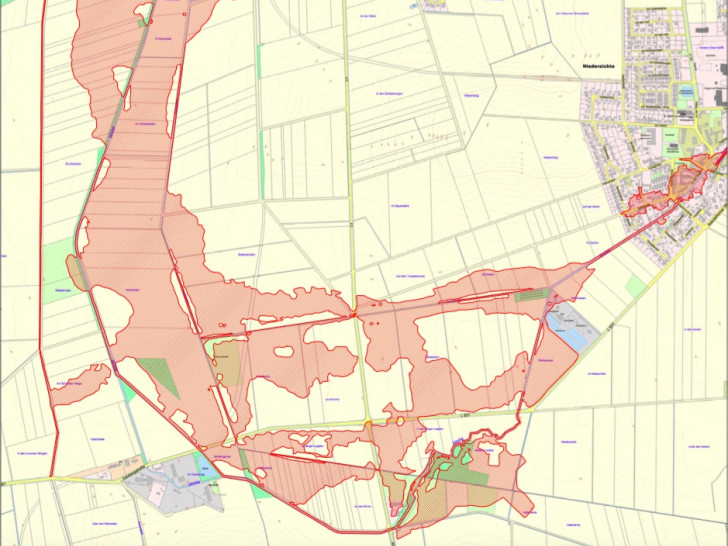 Ausschnitt des Plans über die Festlegung des Überschwemmungsgebietes der Wabe im Landkreis Wolfenbüttel. Foto: Landkreis Wolfenbüttel