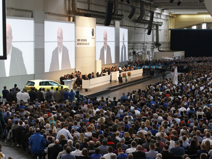 Zur Betriebsversammlung werden wieder mehrere tausend Mitarbeiter erwartet. Foto: VW-Betriebsrat