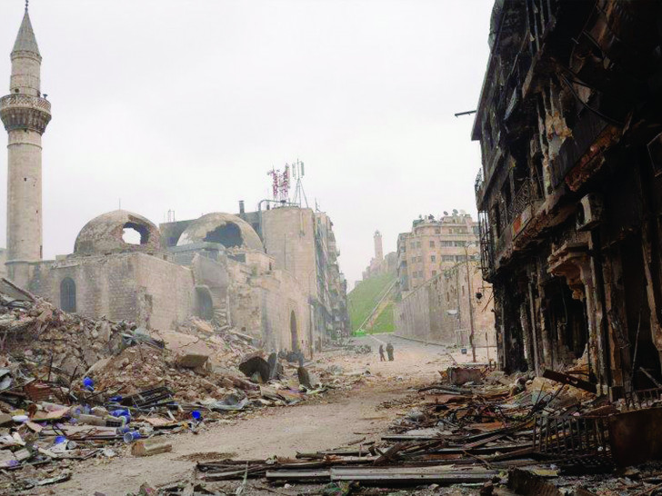 Bilder aus dem zerstörten Aleppo Foto: Netzwerk Schahed Eian