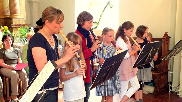 Flötenschülerinnen der Kultur-Schmiede beim Musikfest, Foto: Privat