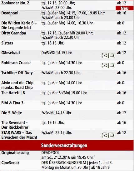 Kinoprogramm vom 18. bis 23. Februar. Foto: CineStar