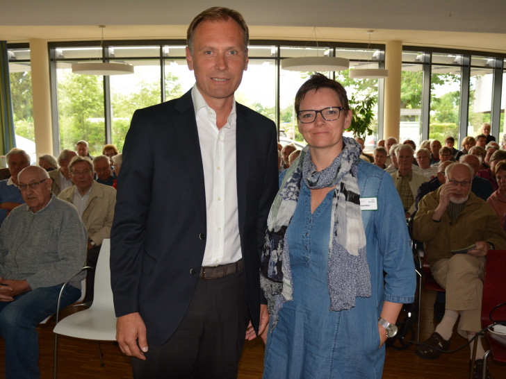 Dr Frank Grothues und Miriam Müller informierten über Herzinsuffizienz. Foto:  Laskowski
