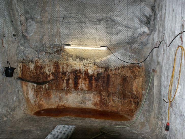 Laugensumpf vor Kammer 9 auf der 750 m-Sohle: hier will das BfS
verfüllen. Foto: Ralf Krupp