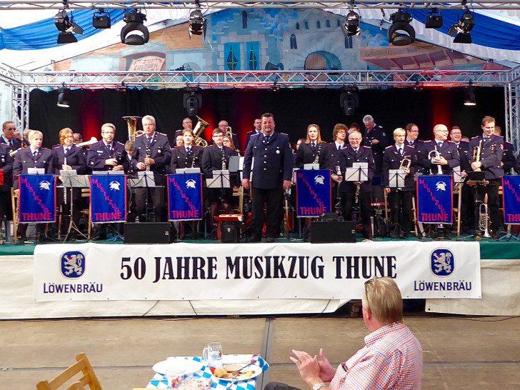Der Musikzug der Feuerwehr Thune feierte im vergangenen Jahr Jubiläum. Foto: Veranstalter