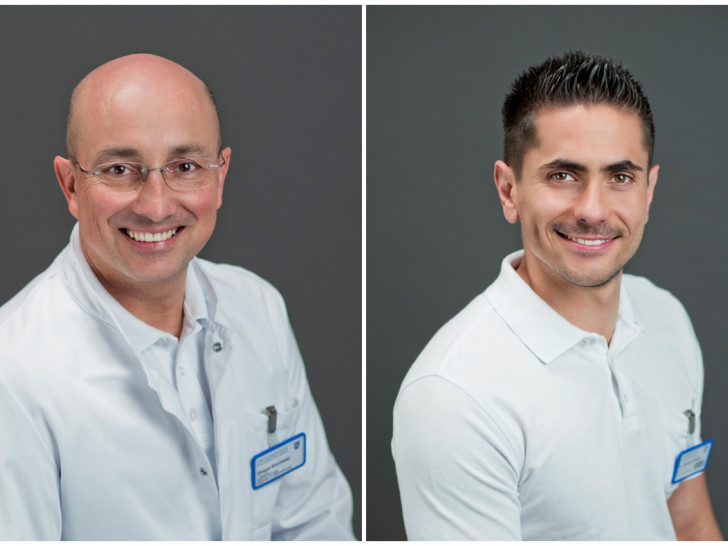 Dr. Gregor Kocowski, Leiter des Hernienzentrums des Städtischen Klinikums und Dr. Tilmann Dreßel, Facharzt für Viszeralchirurgie am Städtischen Klinikum. Fotos: Städtisches Klinikum Wolfenbüttel

 