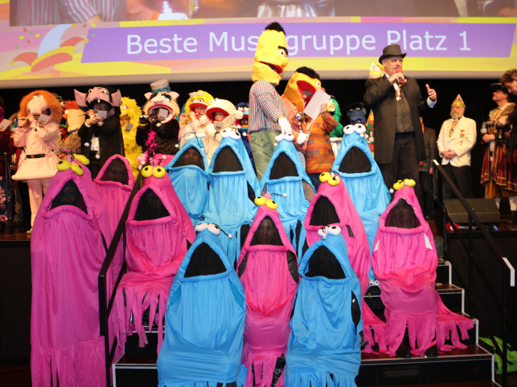 Die glücklichen Gewinner in der Kategorie „Bester Spielmannszug": Die Feuerwehr Groß Denkte. Foto: Anke Donner