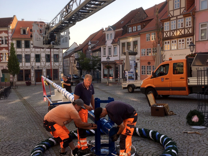 Mitarbeiter des städtischen Betriebshofes bauten dem vorzeitig ab.

Foto: Stadt Helmstedt.