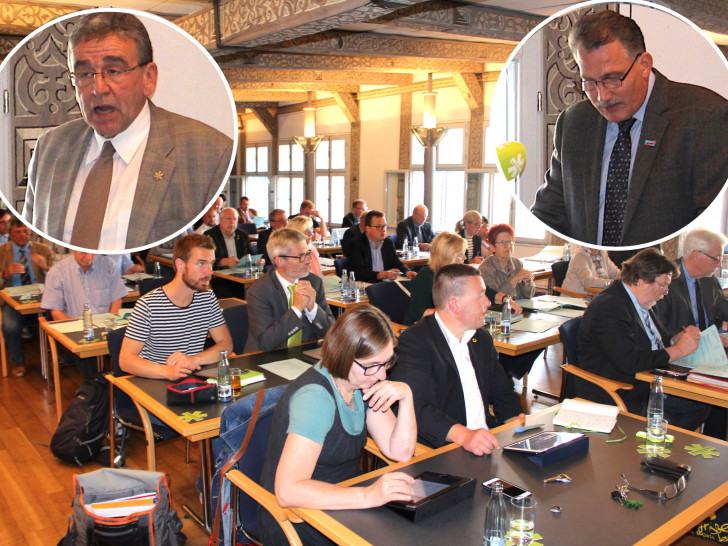 In der letzten Ratssitzung gab es heftige Wortgefechte zwischen Bürgermeister Thomas Pink (li.) und dem AfD-Fraktionsvorsitzenden Klaus-Dieter Heid. Fotos: Alexander Dontscheff