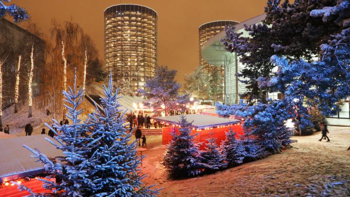 Die Winterwelt der Autostadt mit seinen prächtigen Farben. Fotos: Leitzke, Matthias