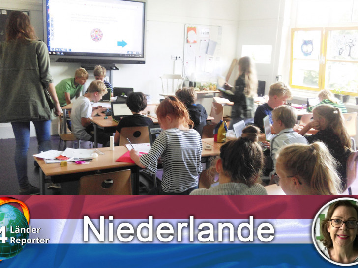 Gruppenarbeit mit und ohne Laptop hat an Hollands Schulen Priorität. Quelle: Focus, Petra Apfel/FOL
