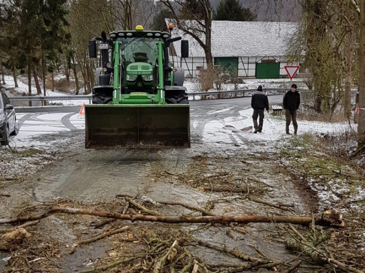 Das Totholz wurde mit schwerem Gerät abtransportiert. Foto: Gemeinde Evessen