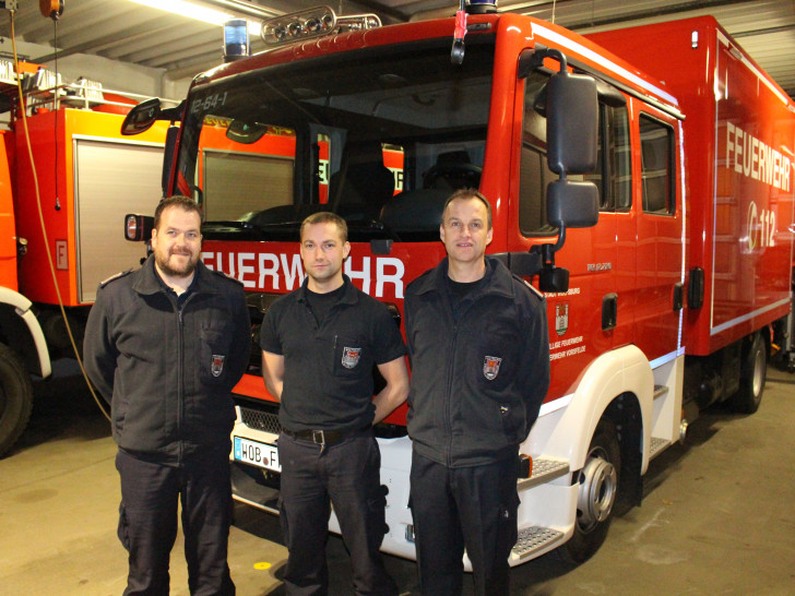Markus Büttner, Domink Strecker und Stefan Neumann von der Freiwilligen Feuerwehr Vorsfelde. Foto: Bernd Dukiewitz