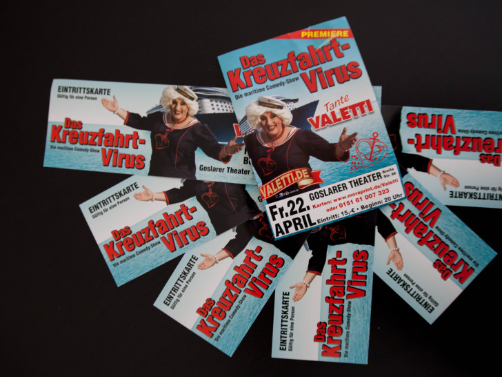 Mit Begleitung zu Tante Valetti? RegionalHeute.de verlost drei Mal zwei Karten für die Deutschland-Premiere ihres neuen Solo-Programms. Schreiben Sie an Goslar@regionalHeute.de und gewinnen sie die Karten im Wert von je 15 Euro. 