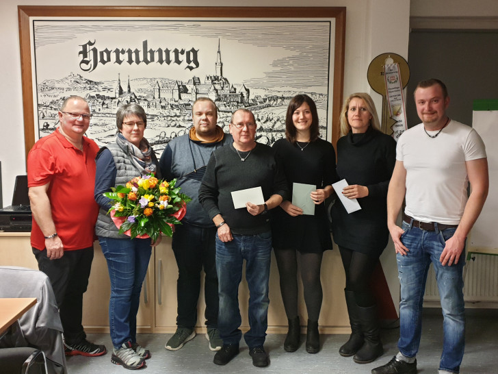 Wolfgang Hesse, Tanja Niebuhr, Dennis Meyer, Ralf Krabel, Sofia Kleinau, Kerstin Reppin, Henry Heldt (v. li.). Foto: Pressewartin Luisa Schneemilch