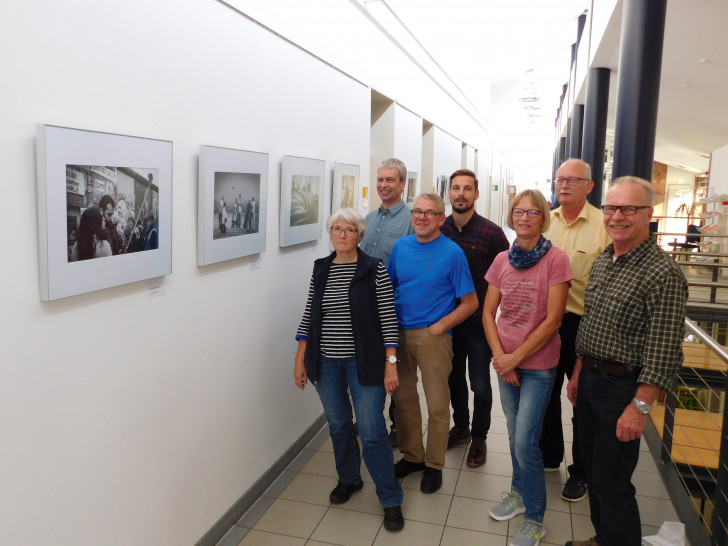 v.l. Christel Bührig, Frank Müller, Dietmar Grösche, Lars Hartmann, Hanne Brandes, Klaus Westphal und Heinz Kluge. Foto: Gemeinde Lehre