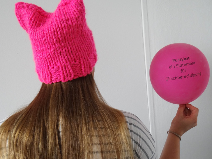 Die fertige Pussy Mütze. Foto: Stadt Wolfsburg