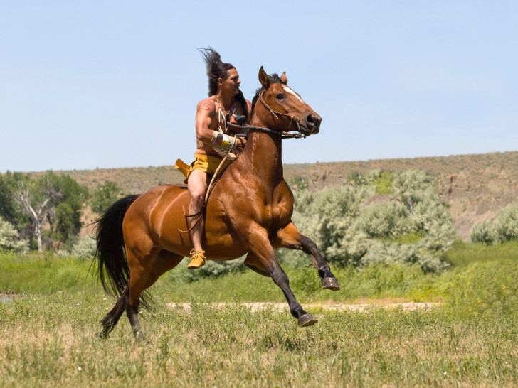 Aufführung Custer's letzte Schlacht. Auf Ihrer Reise hat Gabriele Kärcher viele Menschen kennengelernt in deren Leben Pferde eine zentrale Rolle spielen. Foto: Gabriele Kärcher