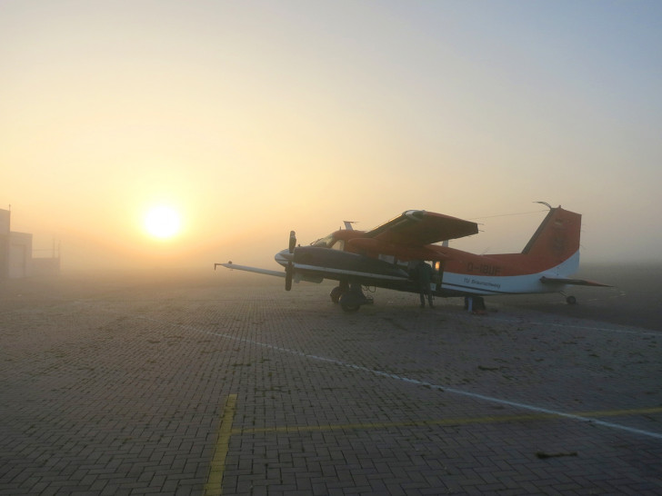 Das Forschungsflugzeug „D-IBUF“ vom Institut für Flugführung der Technischen Universität Braunschweig auf dem Flugplatz Wilhelmshaven. Foto: IFF/TU Braunschweig