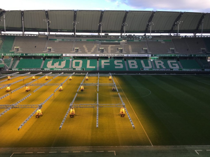 Strukturelle Veränderungen in der Arena in Wolfsburg. Symbolfoto: Jens Bartels