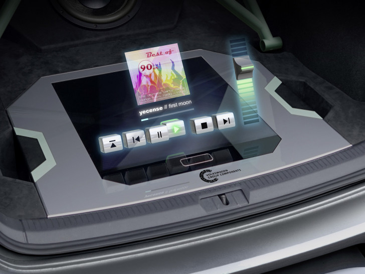 Das Hologramm im Kofferraum erinnert an einen Science-Fiktion-Film. Foto: Volkswagen Konzern Komponente