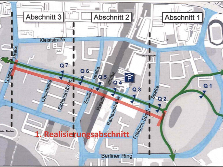 So soll die neue Fahrradroute verlaufen. Grafik: Stadt Wolfsburg