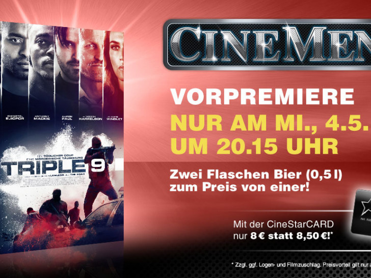 CineMen-Vorpremiere "Triple 9". Foto: CineStar