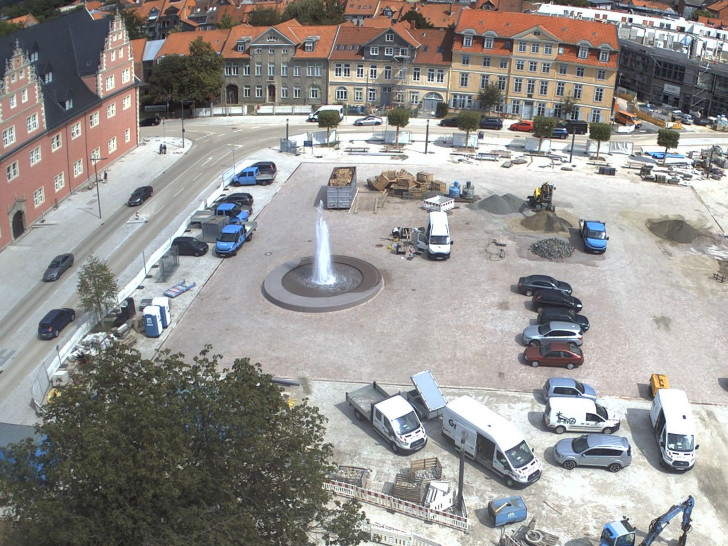 Der Brunnen auf dem Schlossplatz wurde schon einmal getestet. Foto: Stadt Wolfenbüttel