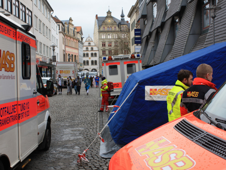 Am Altstadtmarkt war einer der Behandlungsplätze. Foto: ASB