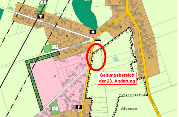 Auszug aus dem wirksamen Flächennutzungsplan der Gemeinde Edemissen (unmaßstäblich). Karte: Gemeinde Edemissen