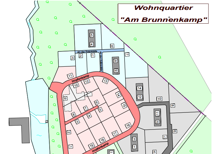 Die Straßen des Wohnquartiers "Am Brunnenkamp" könnten "Brunnenkamp", "Hopfenkamp", "Försterkamp", "Mühlenbreite" und "An der Holzweide" heißen. Foto: Stadt Goslar