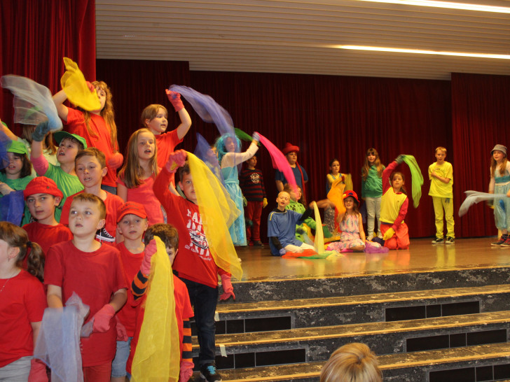 Die Schüler der Grundschule Jürgenohl präsentierten das Kindermusical „Vierfarbenland“. Fotos: Anke Donner