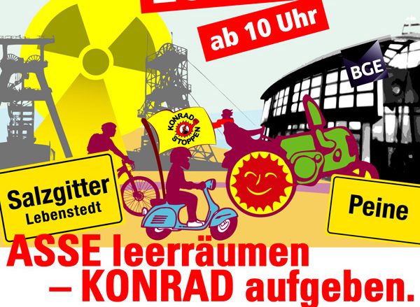 Für kommenden Samstag, 20. Oktober, planen Anti-Atom-Initiativen einen 32 Kilometer langen Treck. Quelle: AG Schacht KONRAD e.V.