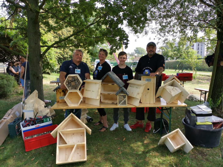 Das Team vom Projekt "Eine Chance für Bienes Zukunft" mit den Ergebnissen der Werk-runde. Foto: Freiwilligenagentur Braunschweig